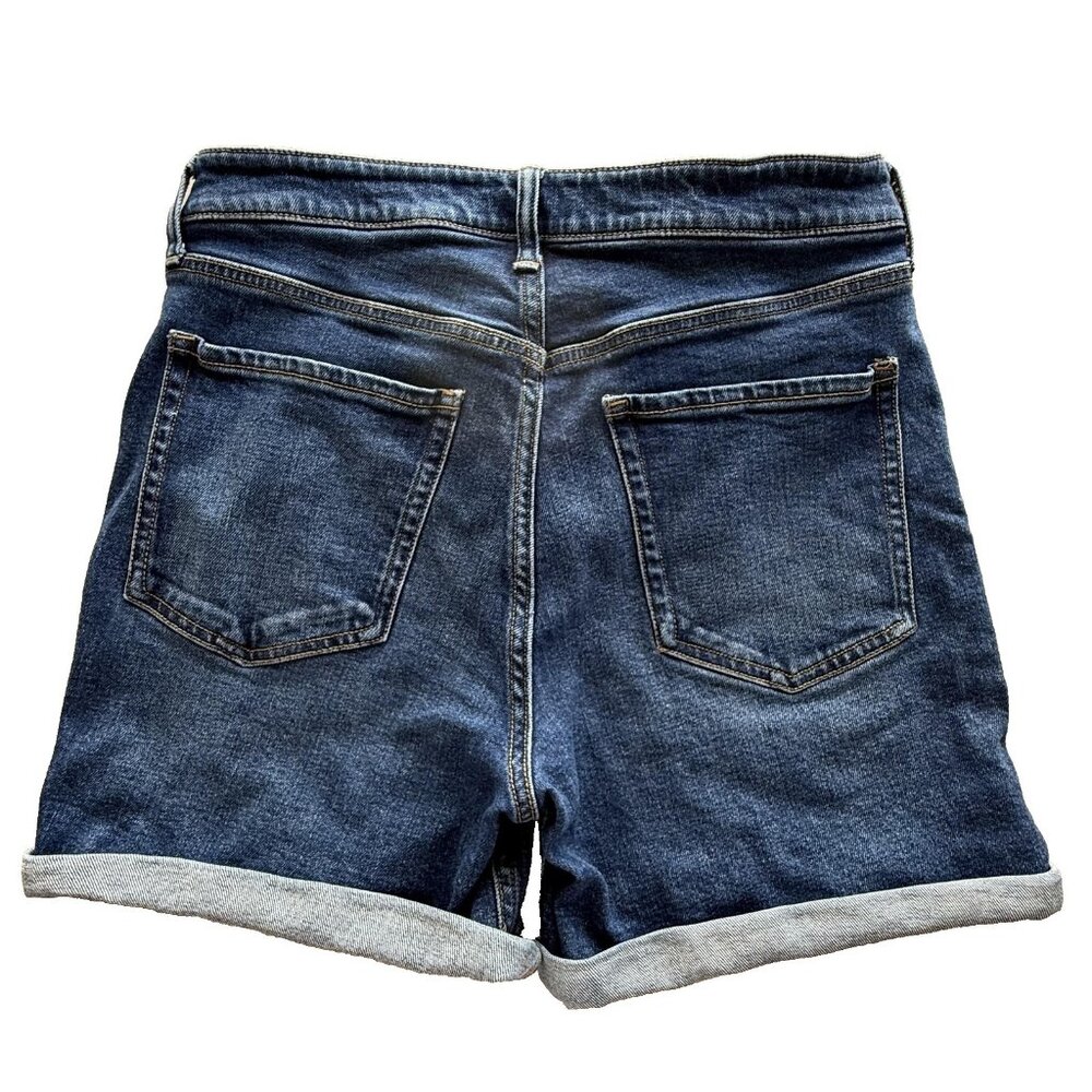 Old Navy Jean Shorts Womens 10 High Rise Button Fly OG Straight Cuffed Denim - Picture 3 of 8